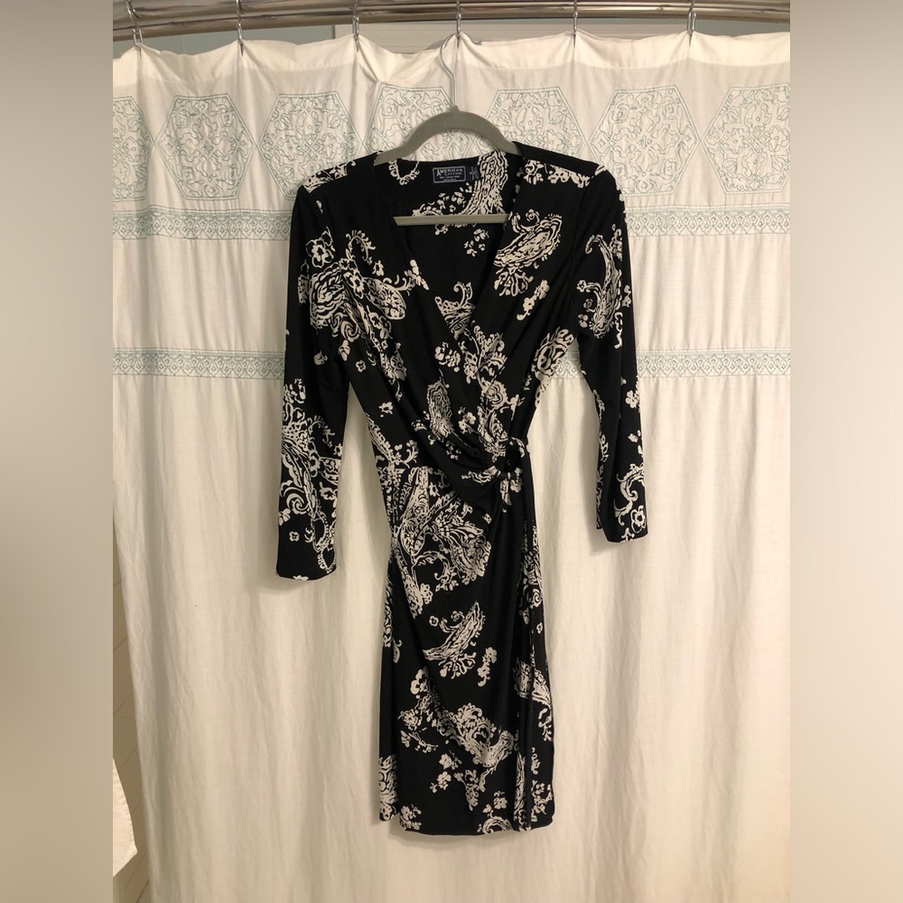 American Living Black and White Long Sleeve Dress